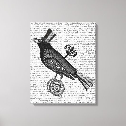 Steampunk Crow Leinwanddruck (Vorderseite)