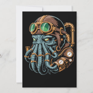 Steampunk-Cthulhu-Monster Einladung
