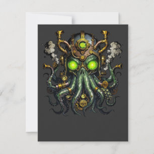 Steampunk-Cthulhu-Monster Mitteilungskarte