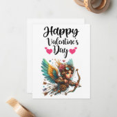 Steampunk Cupid Valentinstag Mitteilungskarte (Vorderseite/Rückseite Beispiel)