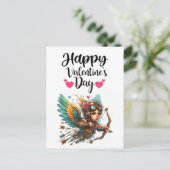 Steampunk Cupid Valentinstag Postkarte (Stehend Vorderseite)