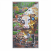 Steampunk Cyber Cow Aufkleber (Vorderseite)