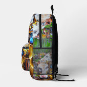 Steampunk Cyber Cow Bedruckter Rucksack (Rechts)