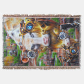 Steampunk Cyber Cow Decke (Vorderseite)