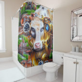 Steampunk Cyber Cow Duschvorhang (Beispiel)