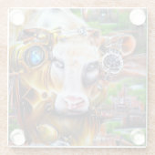 Steampunk Cyber Cow Glasuntersetzer (Rückseite)
