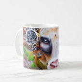 Steampunk Cyber Cow Kaffeetasse (Vorderseite Links)