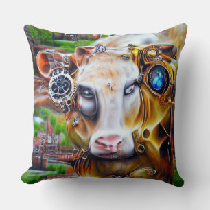 Steampunk Cyber Cow Kissen