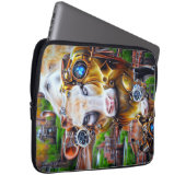 Steampunk Cyber Cow Laptopschutzhülle (Vorne Rechts)