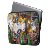 Steampunk Cyber Cow Laptopschutzhülle (Vorderseite Links)