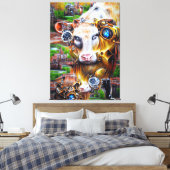 Steampunk Cyber Cow Leinwanddruck (Insitu (Schlafzimmer))