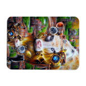 Steampunk Cyber Cow Magnet (Horizontal)