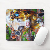 Steampunk Cyber Cow Mousepad (Mit Mouse)