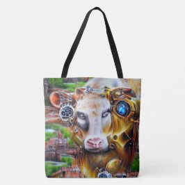 Steampunk Cyber Cow Tasche