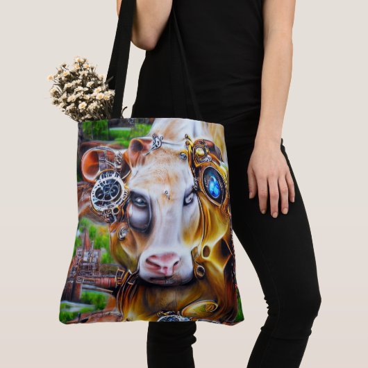 Steampunk Cyber Cow Tasche (Von Nahem)