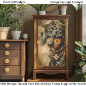 Steampunk Dachshund Dog Aviator EP7L Decoupage Seidenpapier