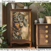 Steampunk Dachshund Dog Aviator EP7R Decoupage Seidenpapier