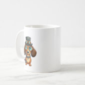 Steampunk-Dackel Kaffeetasse (Vorderseite Links)