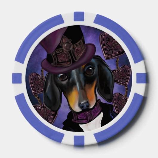 STEAMPUNK-DACKEL POKERCHIPS (Vorderseite)