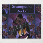 STEAMPUNK-DACKEL SCHAUMWEINETIKETT (Einzelnes Label)