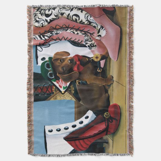 Steampunk Dackel Schuhe Stiefel Viktorianisch Decke (Vorderseite Vertikal)