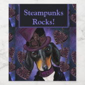 STEAMPUNK-DACKEL WEINETIKETT (Einzelnes Label)
