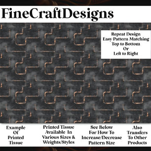 Steampunk Dampf & Rohre Dark Pattern BN7 Decoupage Seidenpapier
