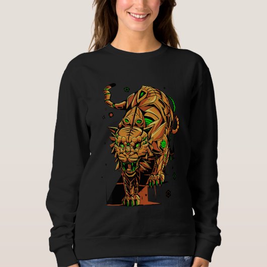 Steampunk-Dampf-Tiger Sweatshirt (Vorderseite)