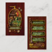 Steampunk - Dampfpumpe in Worthington 1880 Visitenkarte (Vorne/Hinten)