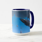 Steampunk-Dampfschiff-Luftschiff-SciFi-Tasse Tasse (VorderseiteRechts)
