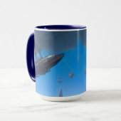 Steampunk-Dampfschiff-Luftschiff-SciFi-Tasse Tasse (Vorderseite Links)