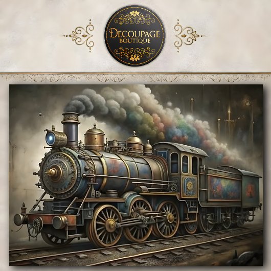 Steampunk-Dampfzug-Decoupage-Tissue-Papier Seidenpapier