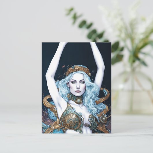 Steampunk Dancing Woman Postkarte (Stehend Vorderseite)