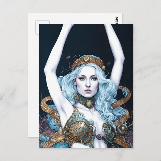 Steampunk Dancing Woman Postkarte (Vorne/Hinten)