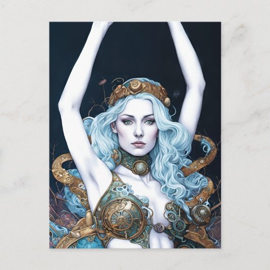 Steampunk Dancing Woman Postkarte (Vorderseite)