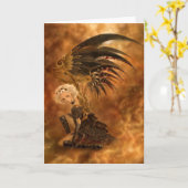 Steampunk Dark Angel Grußkarte Karte (Gelbe Blume)