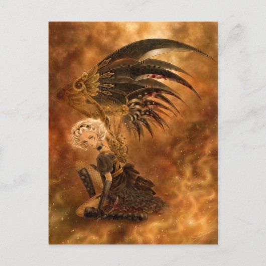 Steampunk Dark Angel Postcard Postkarte (Vorderseite)