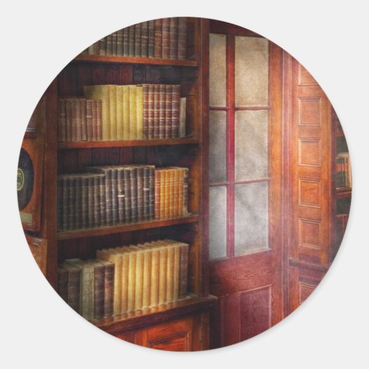 Steampunk - Das halbprivate Studierzimmer Runder Aufkleber (Vorderseite)