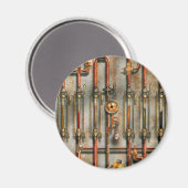 Steampunk - Das Schmierkrümmer Magnet (Vorderseite/Rückseite)