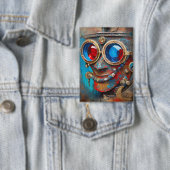 Steampunk Das Zin-Man-Portrait Button (Insitu)