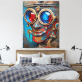 Steampunk Das Zin-Man-Portrait Leinwanddruck (Insitu (Schlafzimmer))