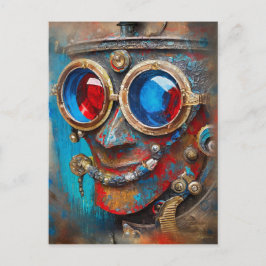Steampunk Das Zin-Man-Portrait Postkarte