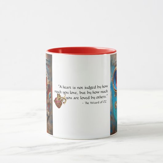 Steampunk Das Zinn-Man-Portrait mit Zitat Tasse (Zentrum)