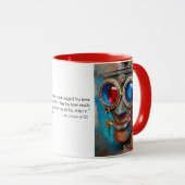 Steampunk Das Zinn-Man-Portrait mit Zitat Tasse (VorderseiteRechts)