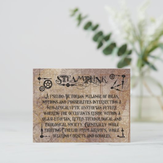 Steampunk-Definition Postkarte (Stehend Vorderseite)