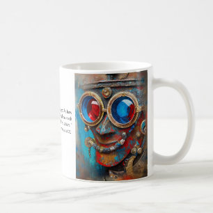 Steampunk Der Blechmann-Porträt mit Zitat Kaffeetasse