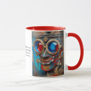 Steampunk Der Blechmann-Porträt mit Zitat Tasse