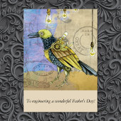 Steampunk der mechanische Vatertag Vogel-Technik- Karte
