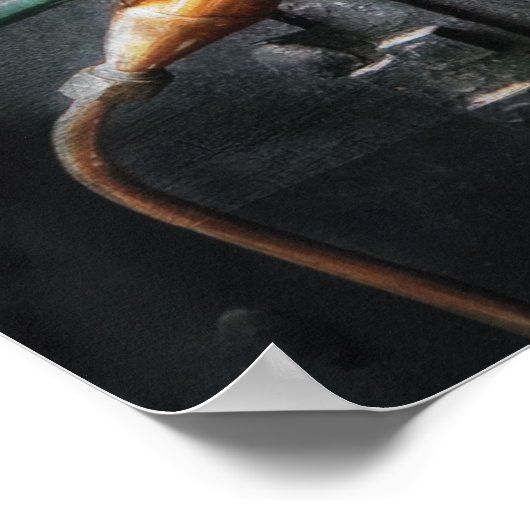 Steampunk - Der Motor der Dampfpumpe Poster (Ecke)