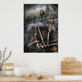 Steampunk - Der Motor der Dampfpumpe Poster (Küche)